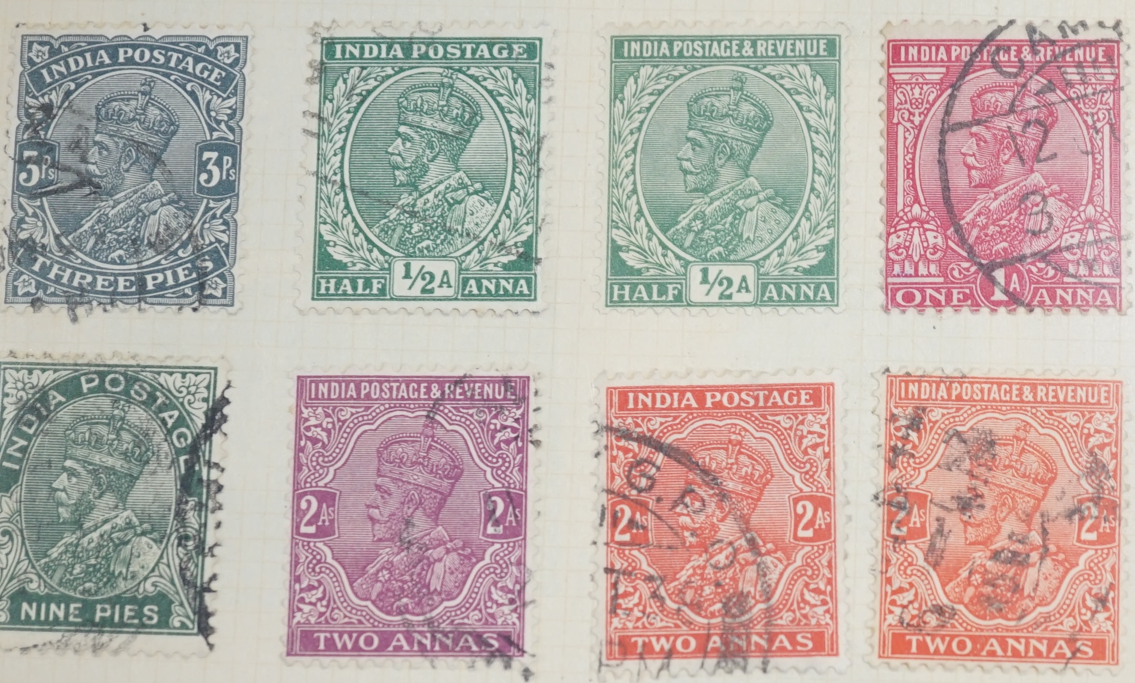 Three albums of Indian and Chinese stamps